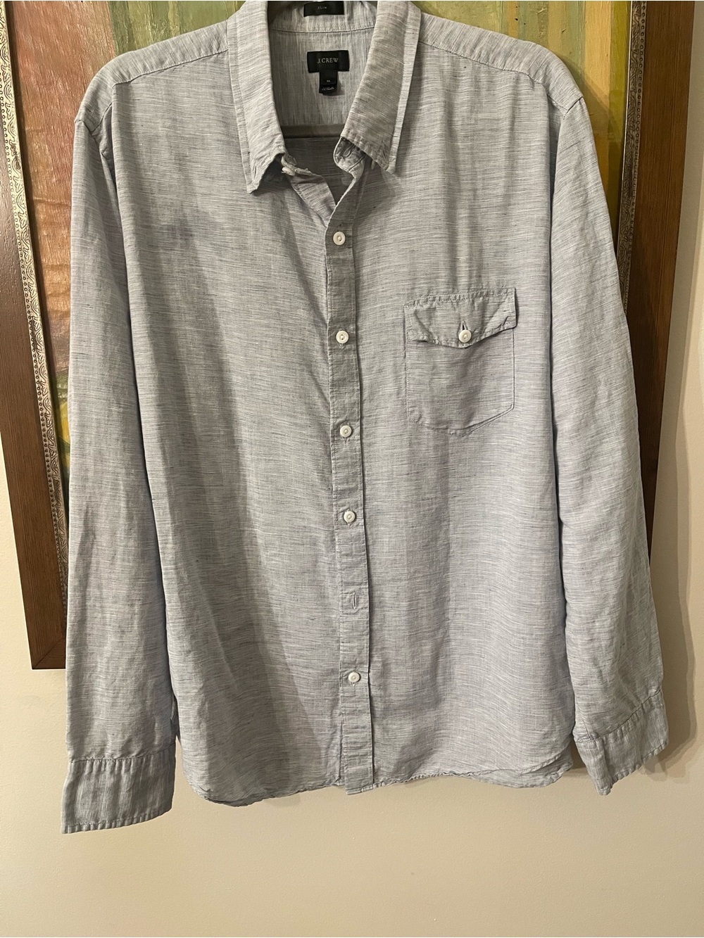 J. Crew Men's Light Blue Button-Down Cotton  Shirt
